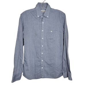 Mango MNG Slim Fit Casual Cotton Button Down Shirt Blue XXS